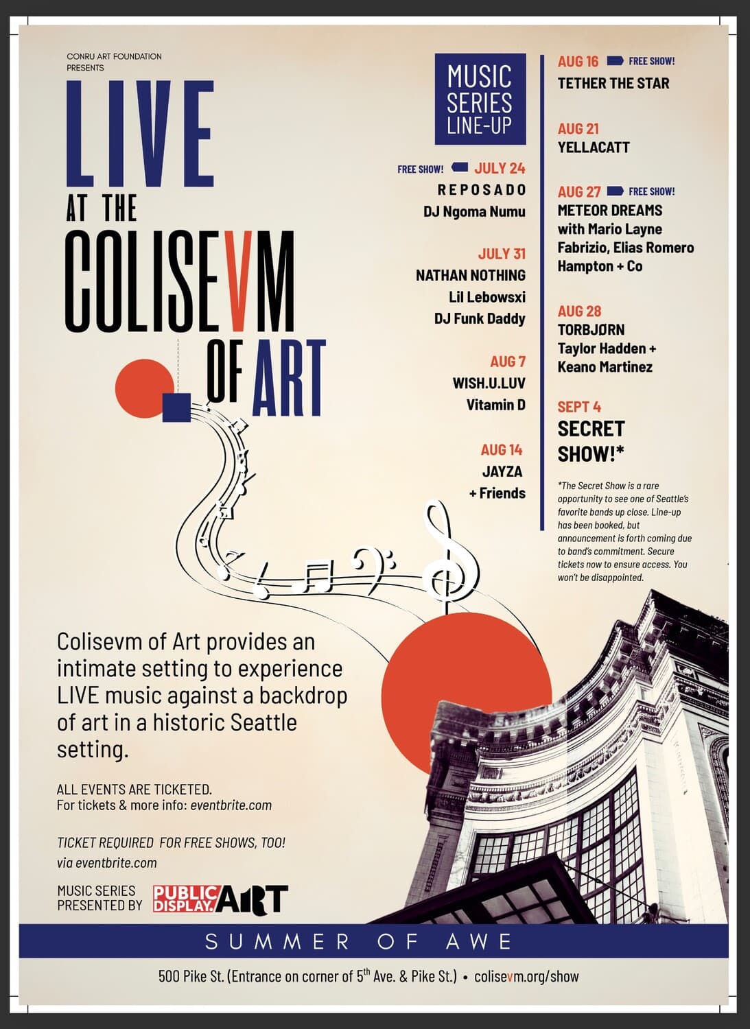 Live at the Coliseum of Art Music Series Line up