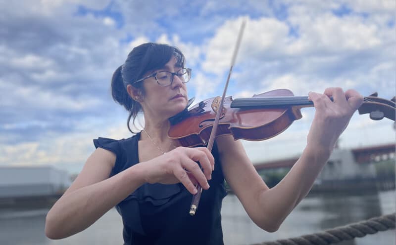   Janet Utterback on violin