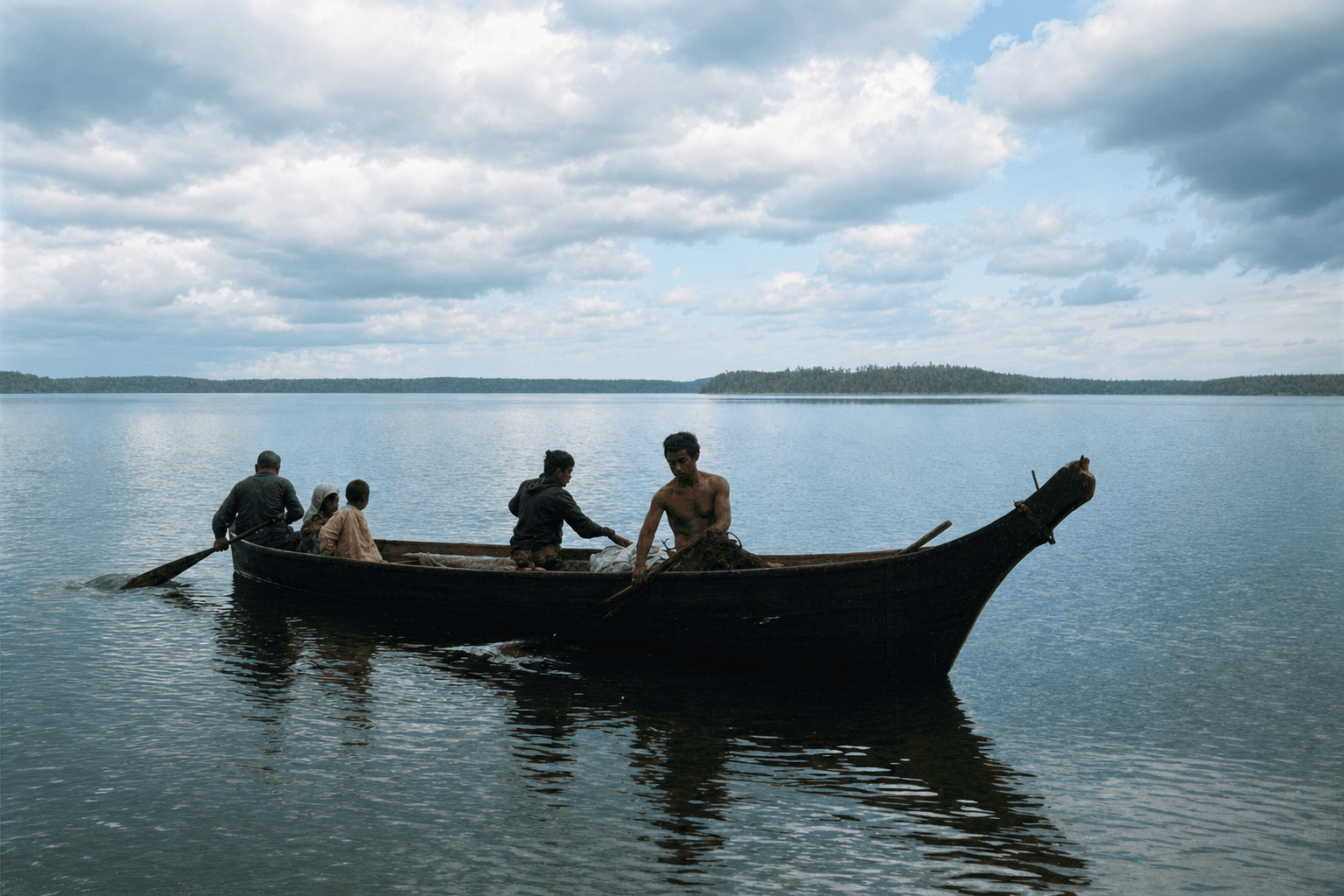 A colorized photograph of early Seattle