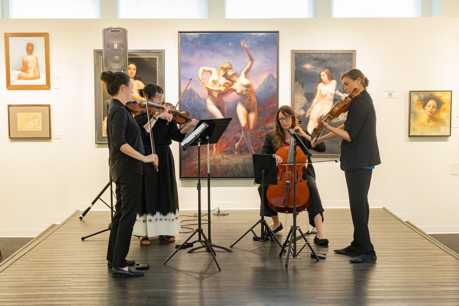 Multi-instrumentalist Rachel Nesvig returns to ArtLove Salon with the Pearl Strings Quartet